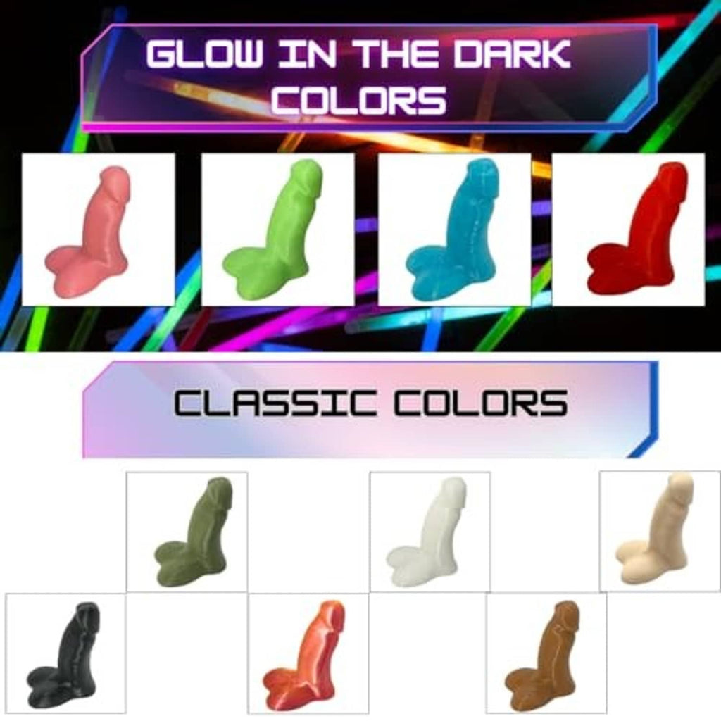 Glow-in-the-dark valve stem caps assortment, multiple colors shown in grid