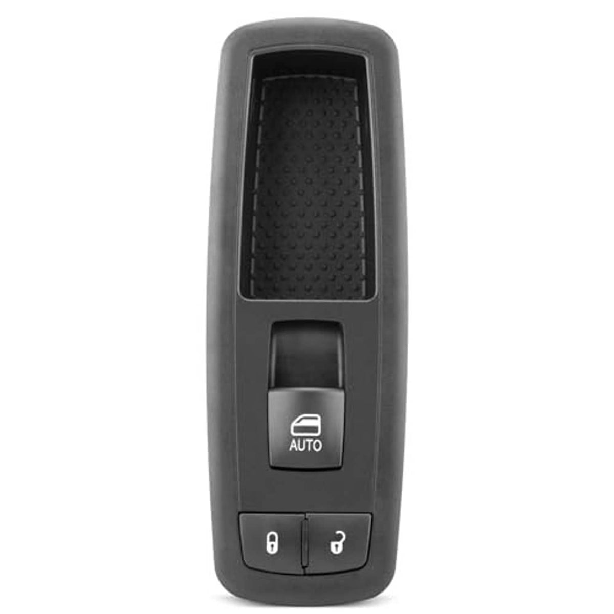 Power window switch with textured grip area, AUTO button, and window control icons