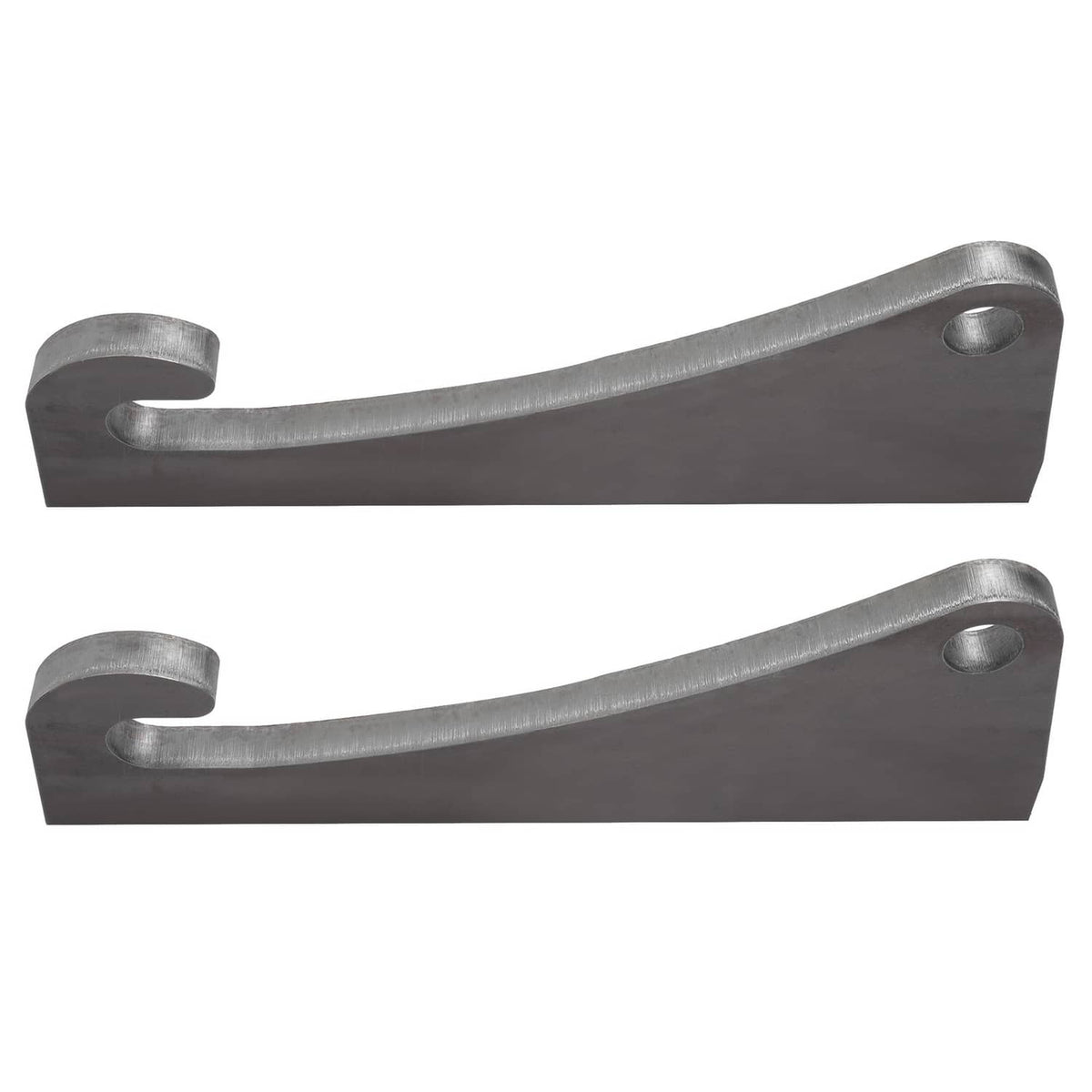 Metal quick-attach bracket with curved top latch ends and side mounting tabs
