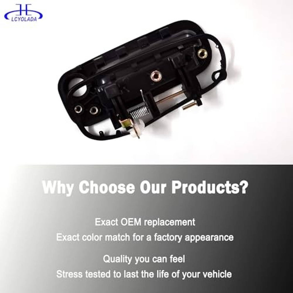 Door handle assembly replacement base, black housing with spring and metal latch components