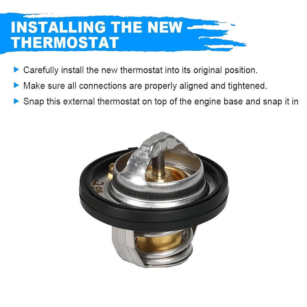 Thermostat assembly with metal valve and black rubber base