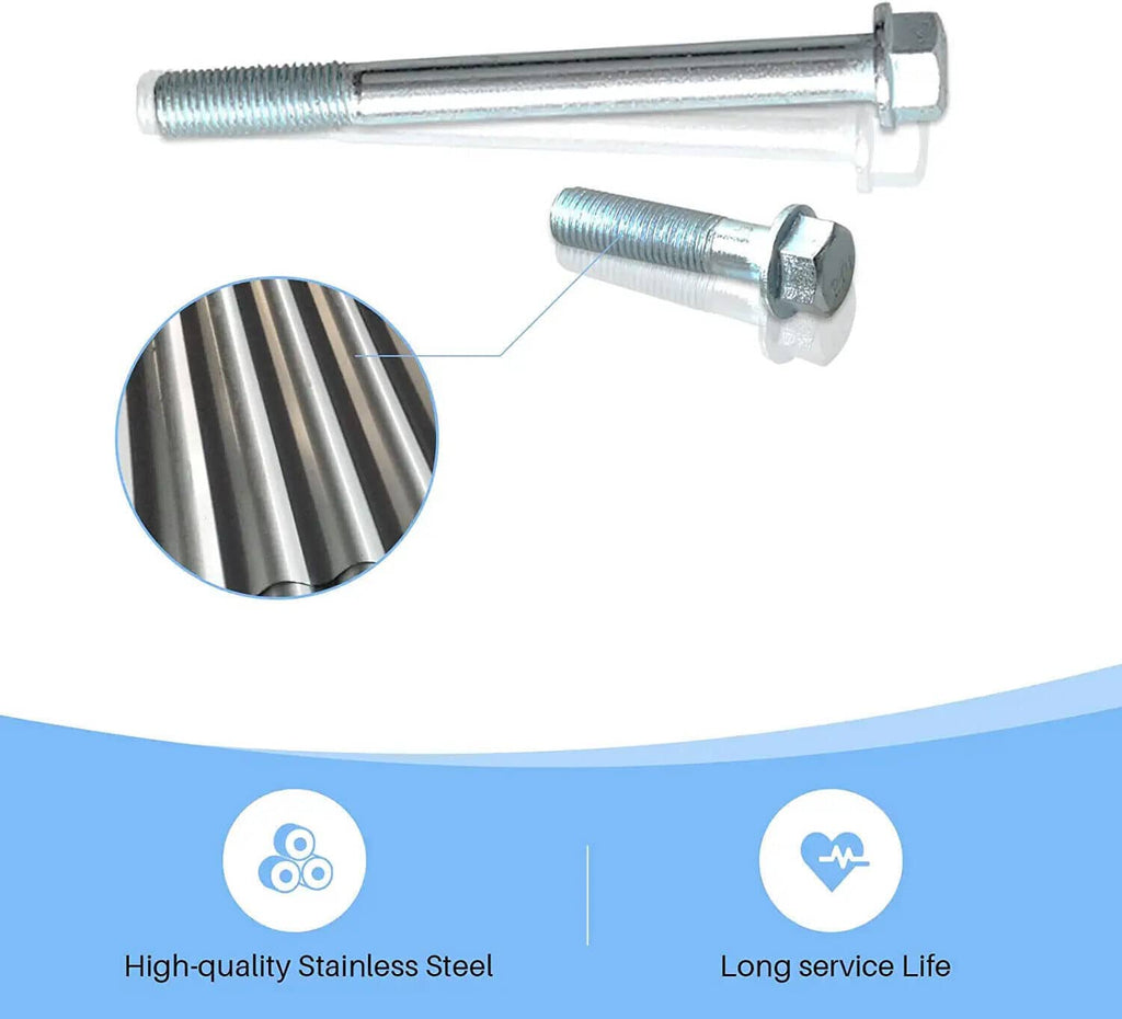 Stainless steel transmission bolt kit with long hex-head bolts and threaded shanks