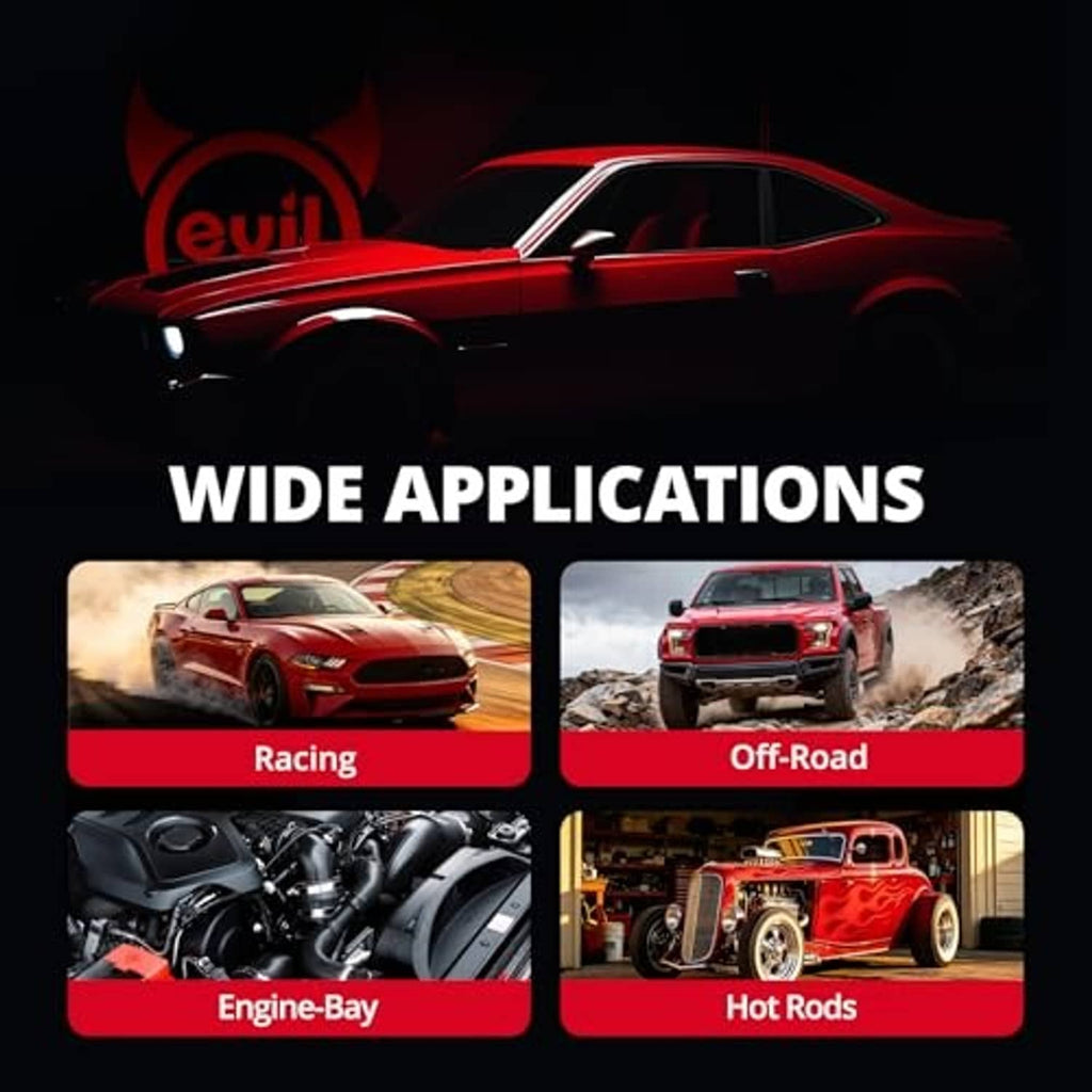 Radiator overflow tank used for racing, off-road, and hot rods in an application graphic