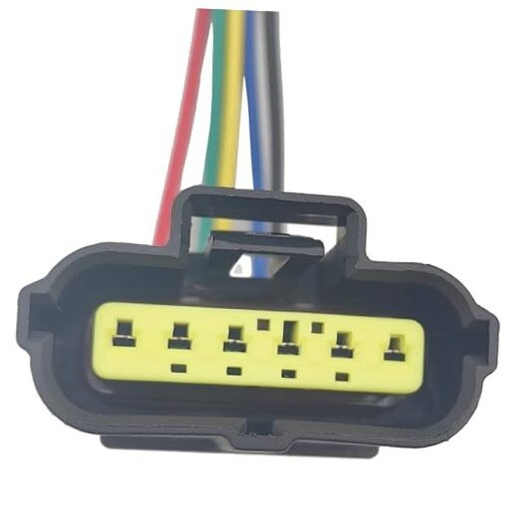 Accelerator pedal sensor connector with yellow plug and multi-pin wiring