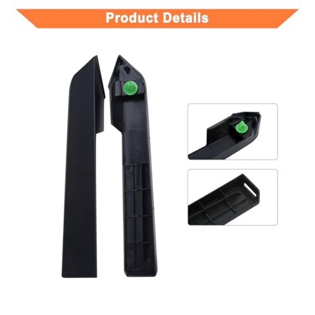 Front bumper lower grille insert panels, black ABS pair with green retainer