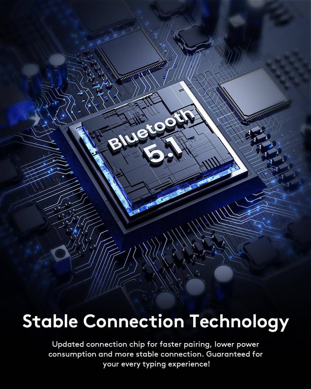 Bluetooth wireless keyboard with stable connection technology