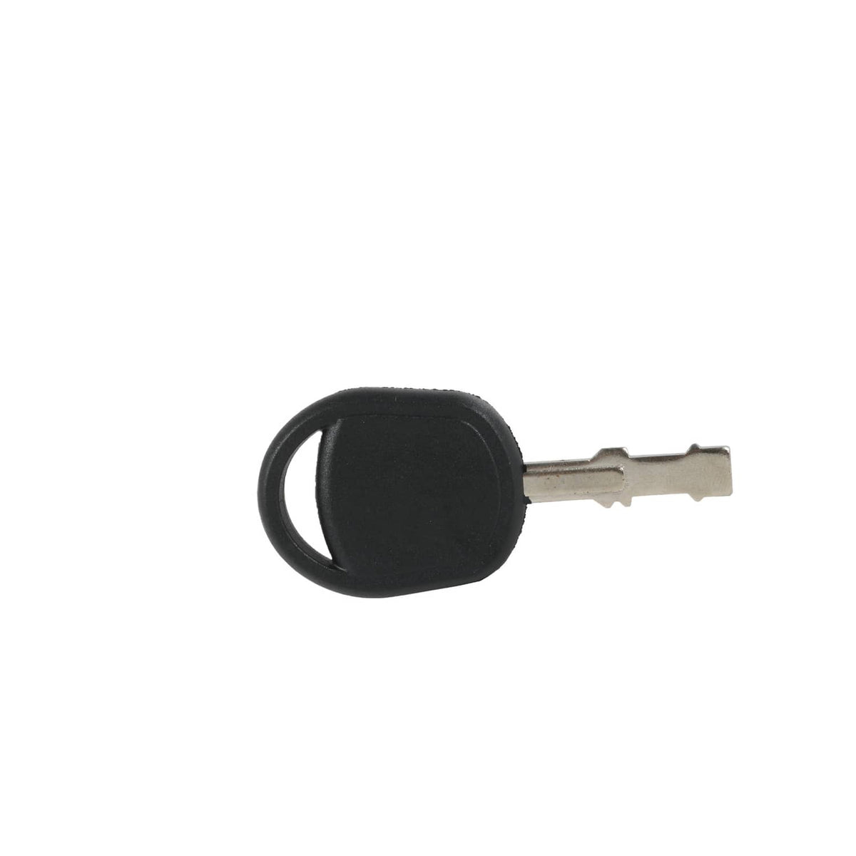 Black key fob with metal key blade for ignition switch