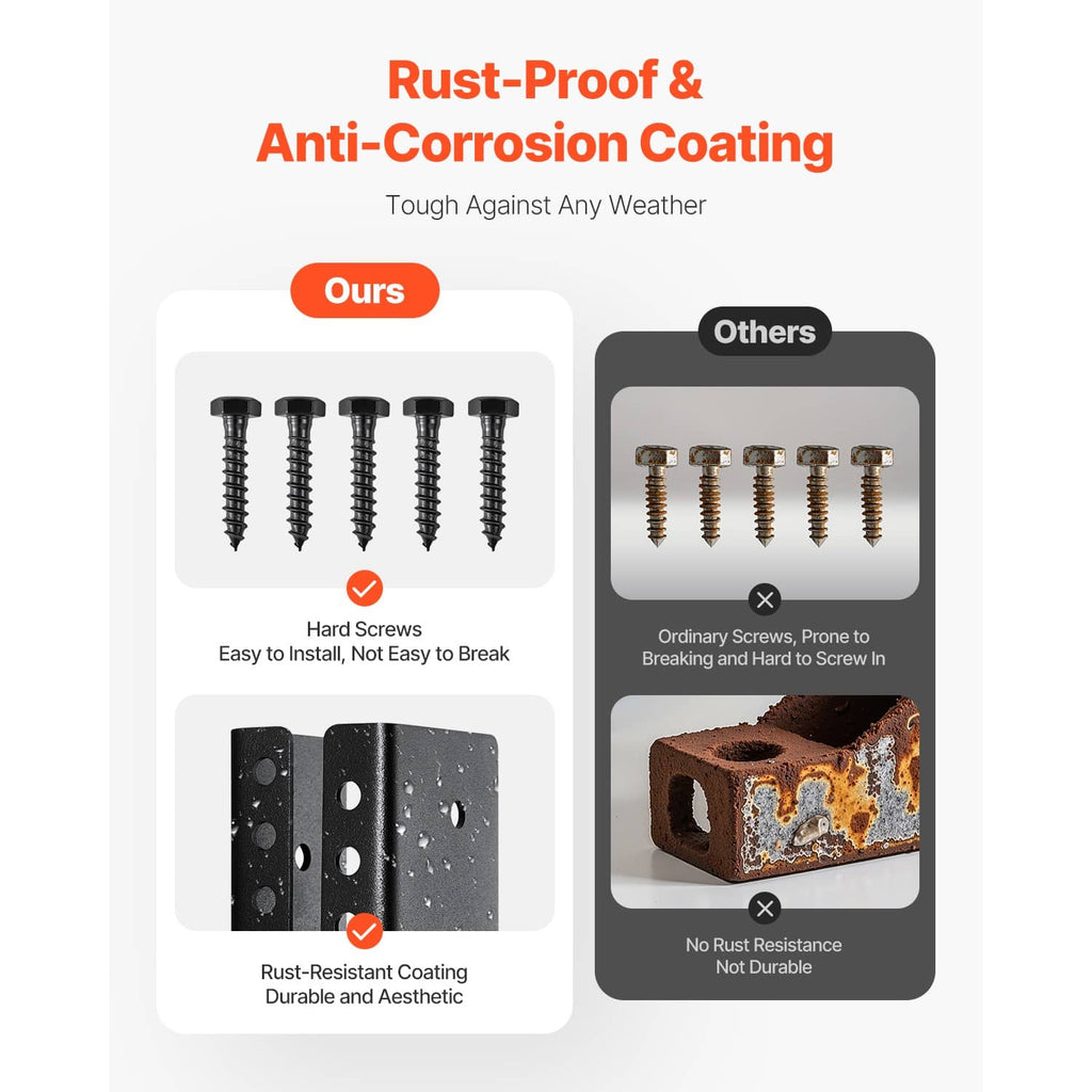 Rust-resistant concealed joist hanger bracket with pre-set screw holes, black steel