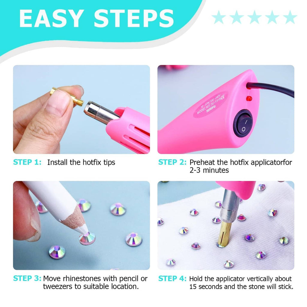 RivetOak Briskbloom Hotfix Rhinestones Applicator Setter, Hot 5600PCS-Colorful Set 2