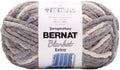 Bernat Blanket Extra yarn skein, gray chunky knit, packaged for crafting
