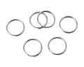 Stainless steel split key rings, small silver loops (set of 5)