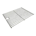 Stainless steel grill cooking grate, rectangular wire grid with side support bars