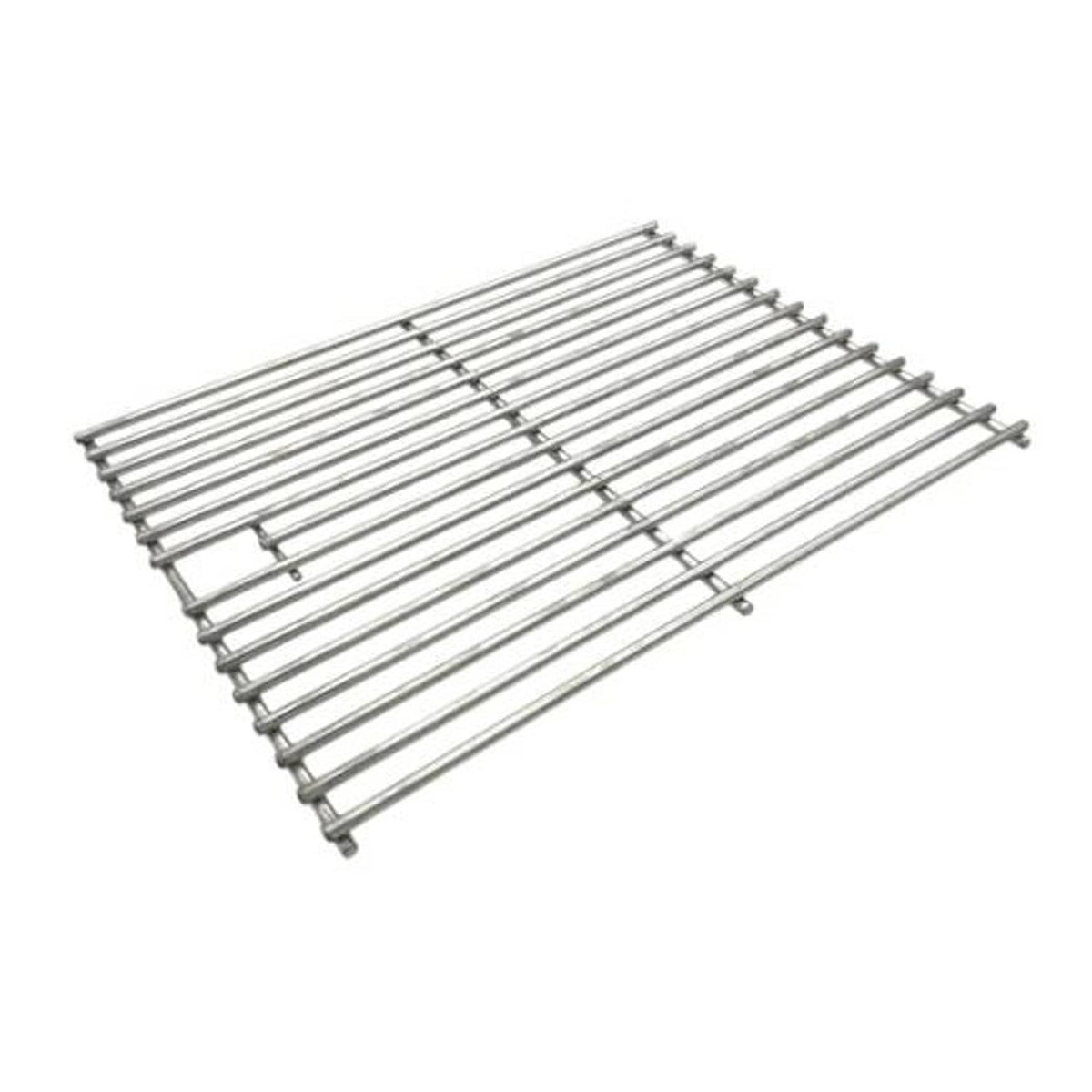 Stainless steel grill cooking grate, rectangular wire grid with side support bars
