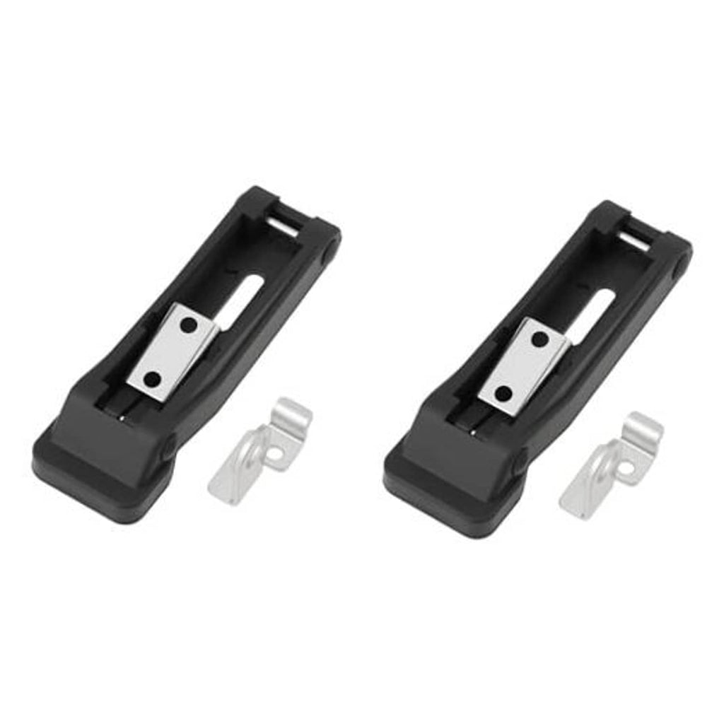 Black rubber latch for ATV front storage rack with mounting hardware, 2-piece set