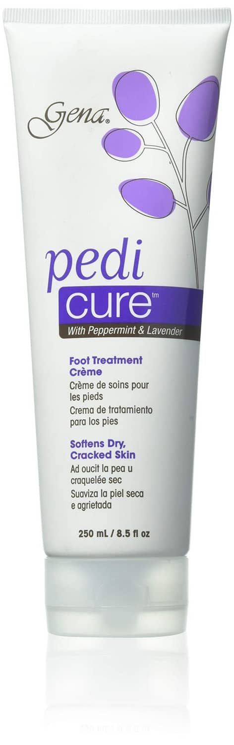 Gena Pedi Cure foot treatment cream tube with purple floral design