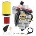 Carburetor assembly with manual choke, air filter and spark plug items shown