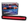 Smoked lens LED third brake light bar with red illumination and chrome-style reflector