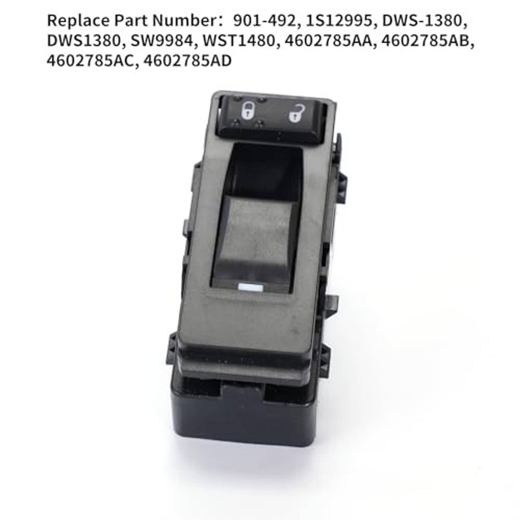 Power window switch module with black housing and window switch buttons