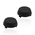 Set of 2 black textured rear bumper dome caps with small mounting tabs