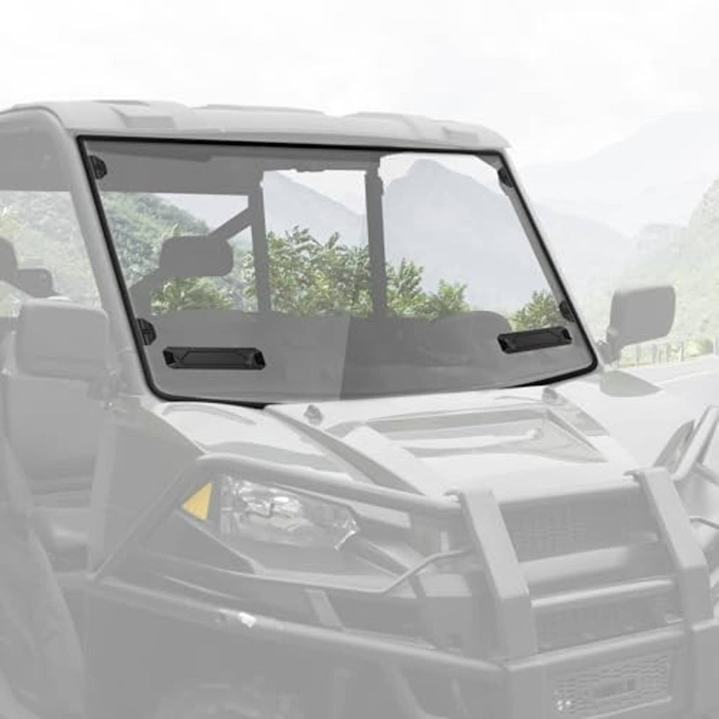 Front vented windshield for Polaris Ranger XP 1000, clear full windshield view