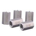 Stainless steel 304 full hex coupling set with 1/8" NPT threads, multiple pieces