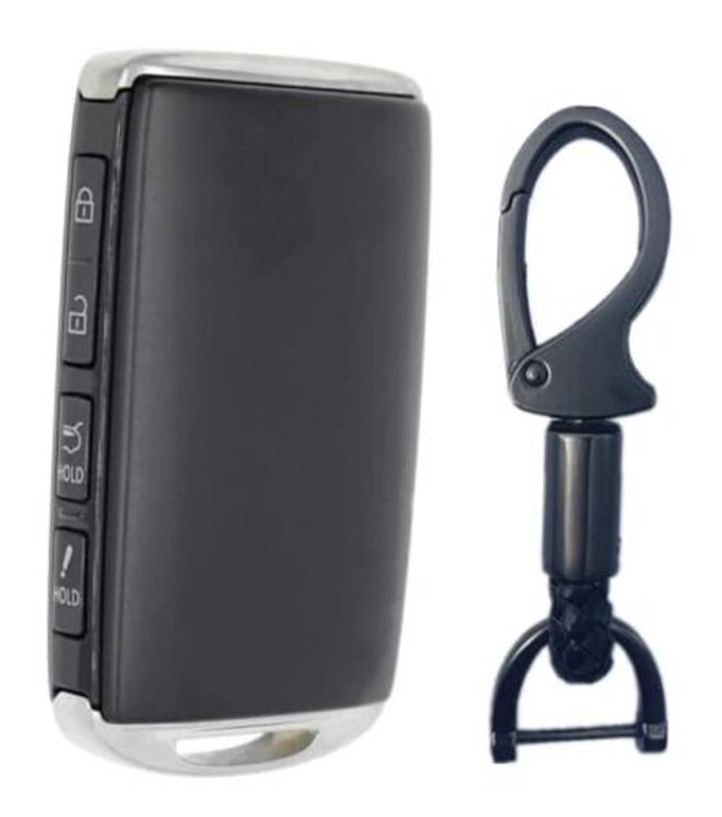 Black key fob case shell with metal key ring and matching keychain loop