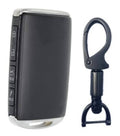 Black key fob case shell with metal key ring and matching keychain loop