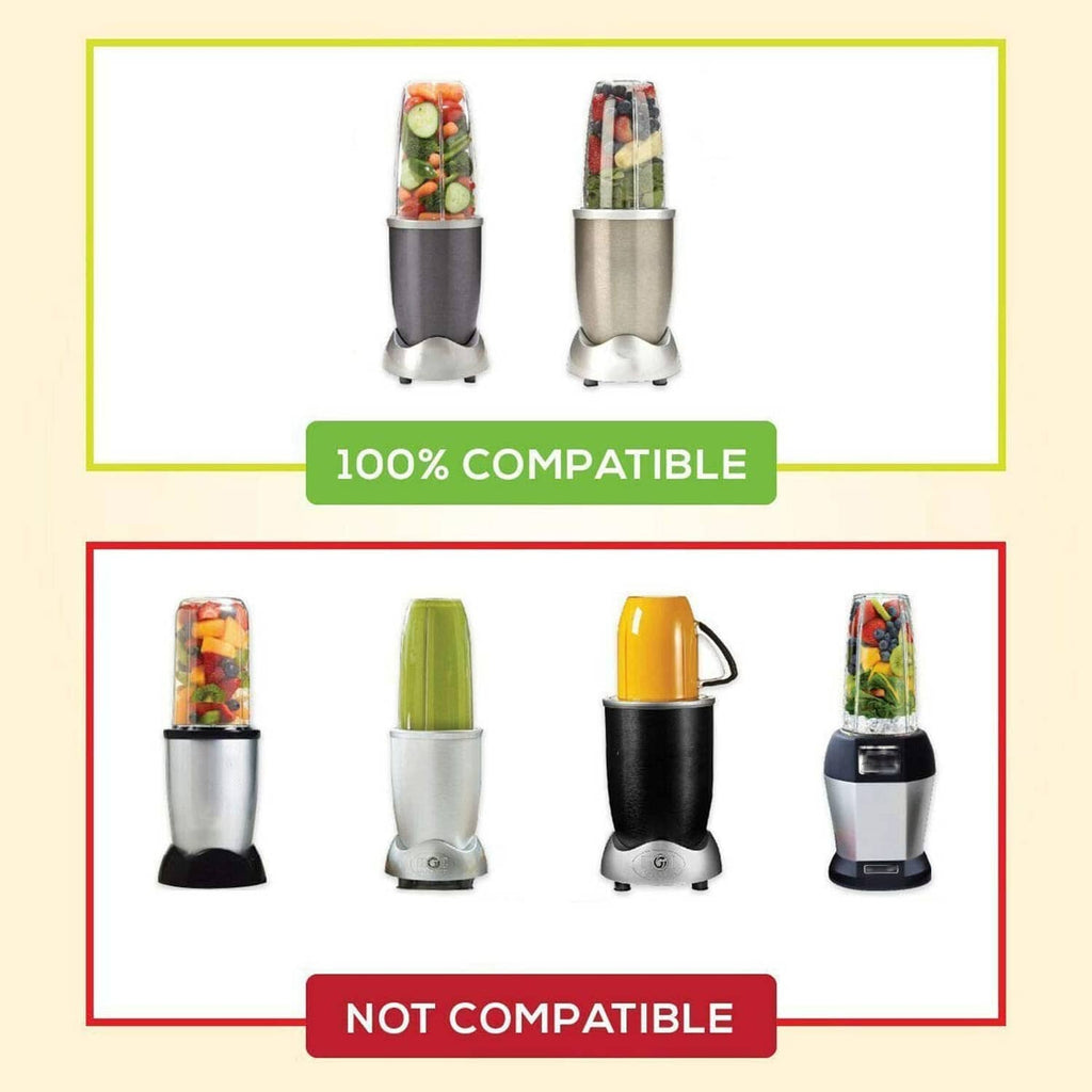 Blender blade compatibility chart showing 100% compatible and not compatible models