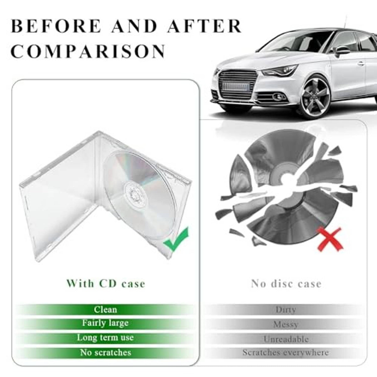 Clear CD jewel case with disc inside, transparent cover for storage and protection.