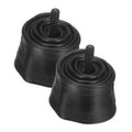 Black rubber bicycle inner tube, coiled with standard valve stem