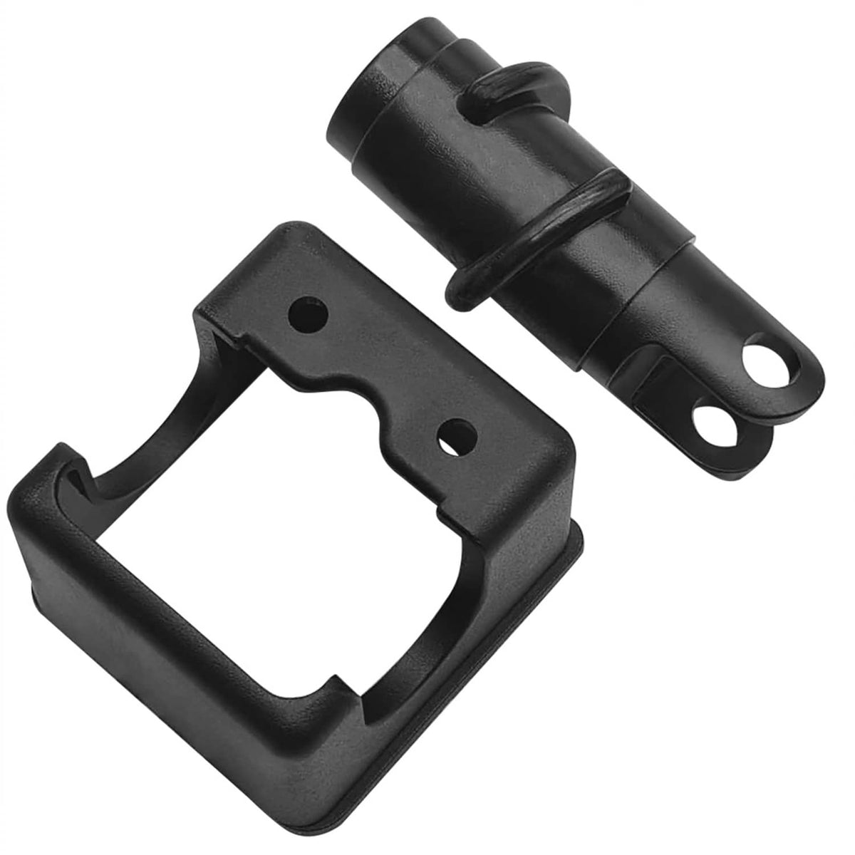 Black chute rotater wormgear with attached worm bracket, metal components