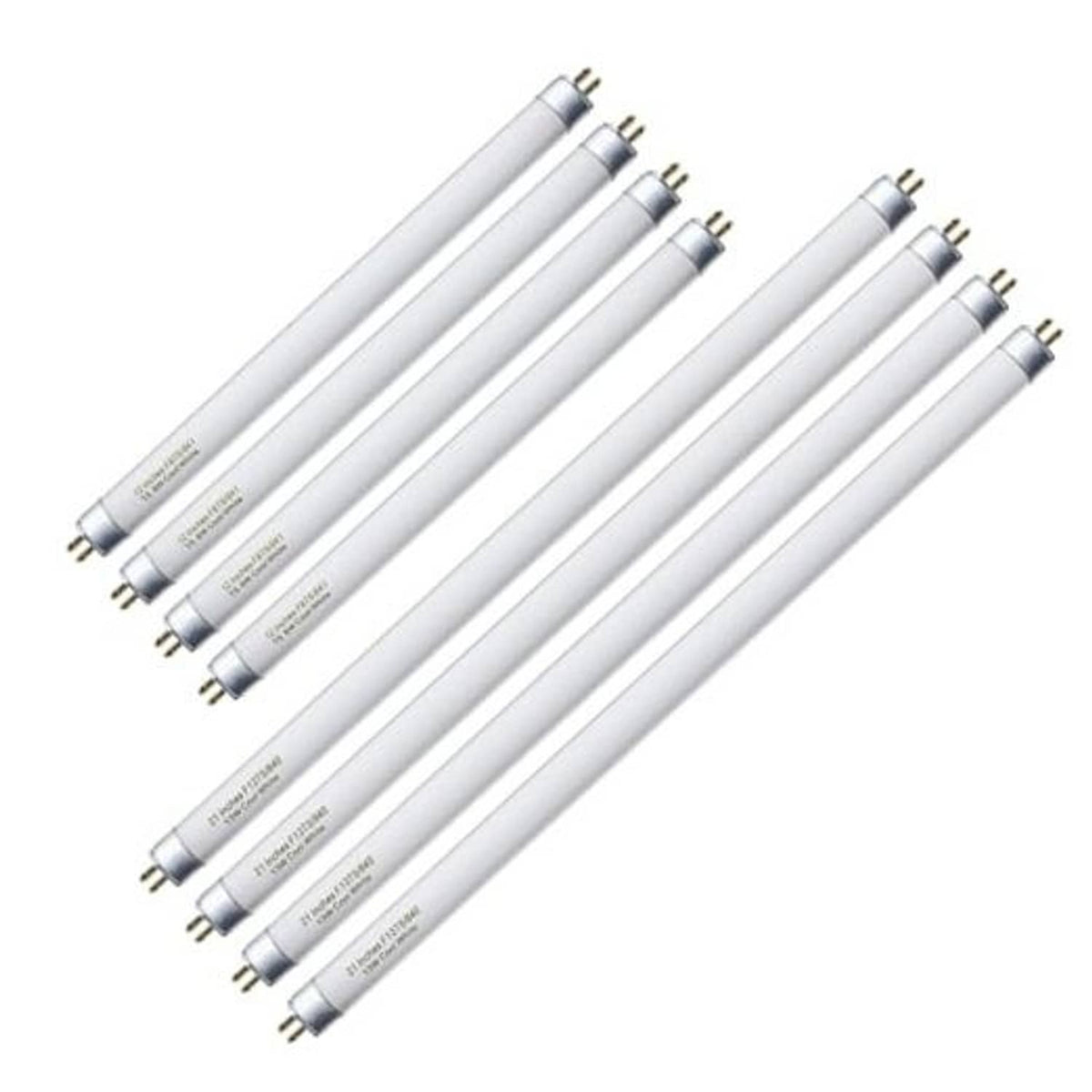 Set of white T5 fluorescent tubes with G5 bi-pin bases, multiple pieces