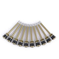 Brass truck tire valve stems with black rubber seals, 10-pack