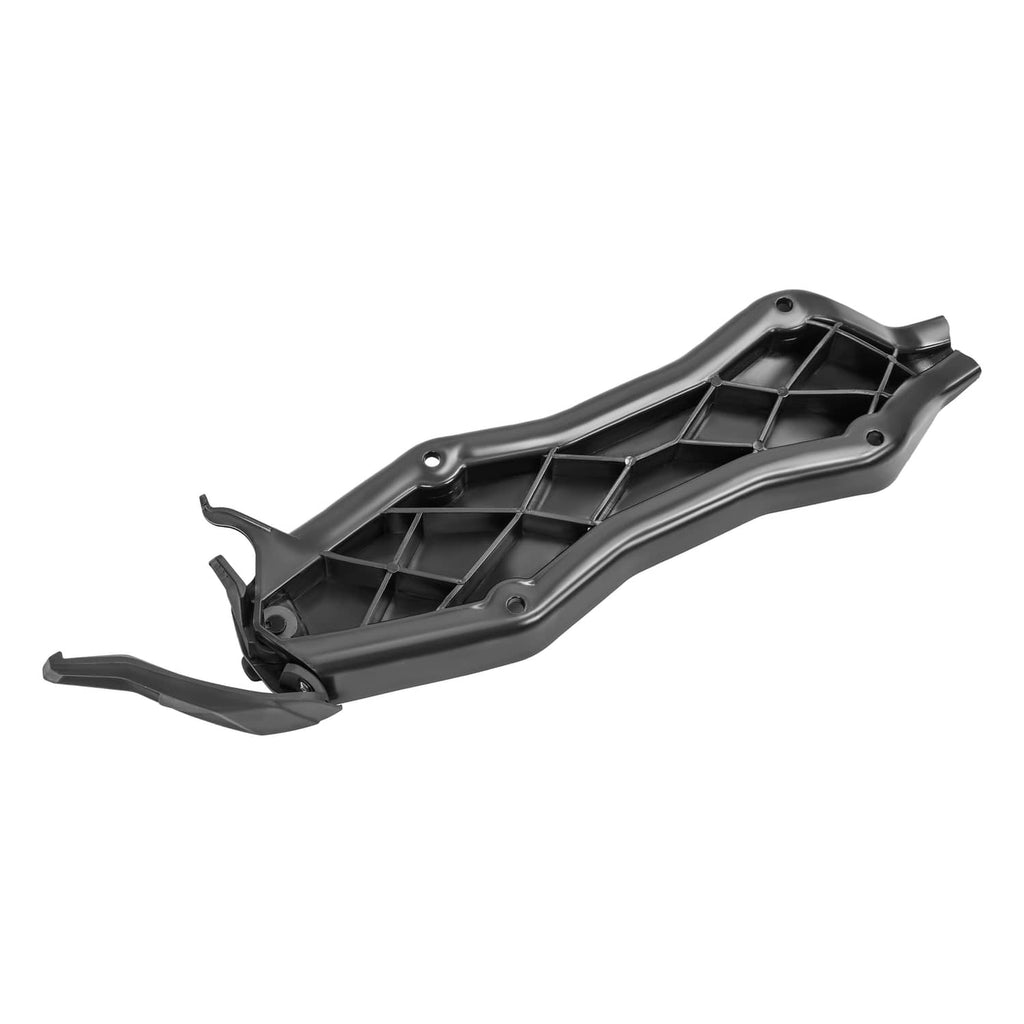 Dark plastic fuel caddy base with metal mounting holes and side handle tabs