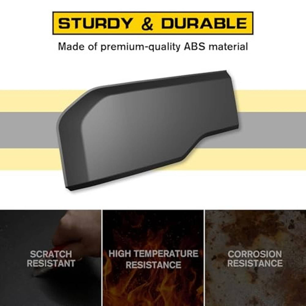 Front bumper guard pad insert, matte dark gray ABS piece with curved edge