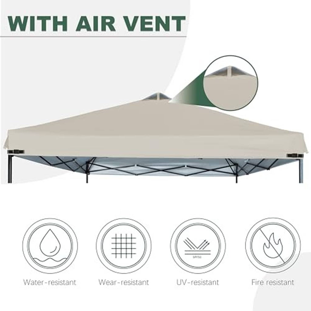 Beige canopy top replacement with air vent for outdoor shade