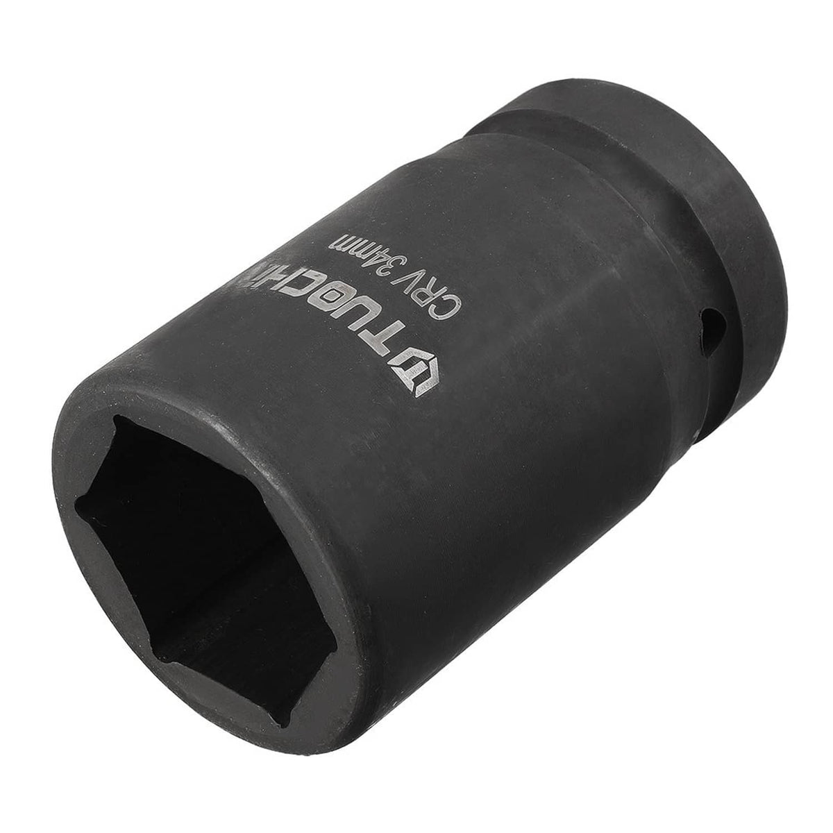 Deep impact socket, 1-inch drive, 6-point 34mm CR-V, dark steel
