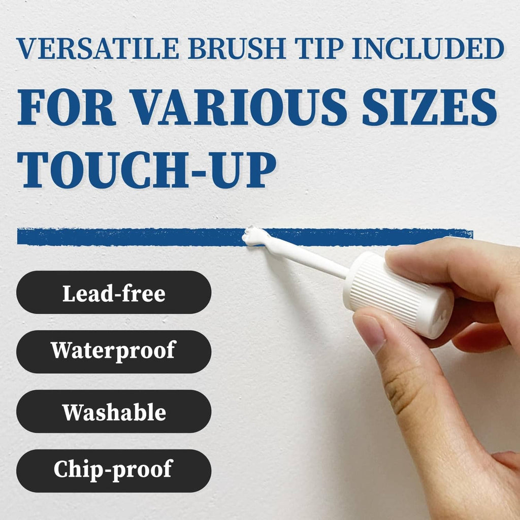 White touch up paint nozzle with instructions overlay for versatile brush-tip use
