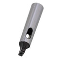 Metal Morse taper drill sleeve adapter, silver, with oval key slot and black tip