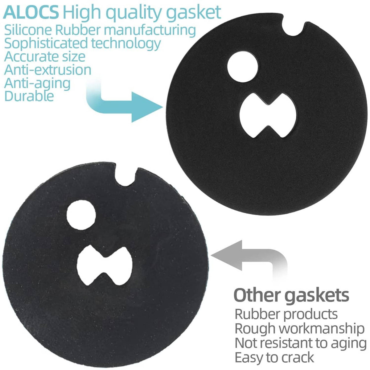 Black rubber venturi gasket disc with center cross cutout and small mounting holes