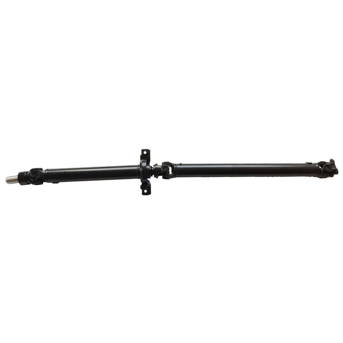 Rear prop shaft assembly side view with flange ends and center joint