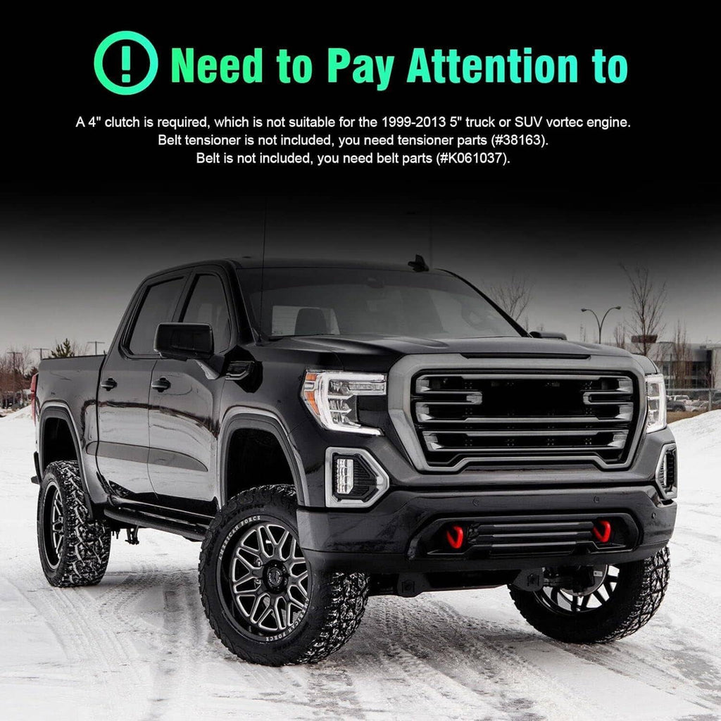 Heavy-duty truck with aftermarket high mount A/C bracket replacement kit