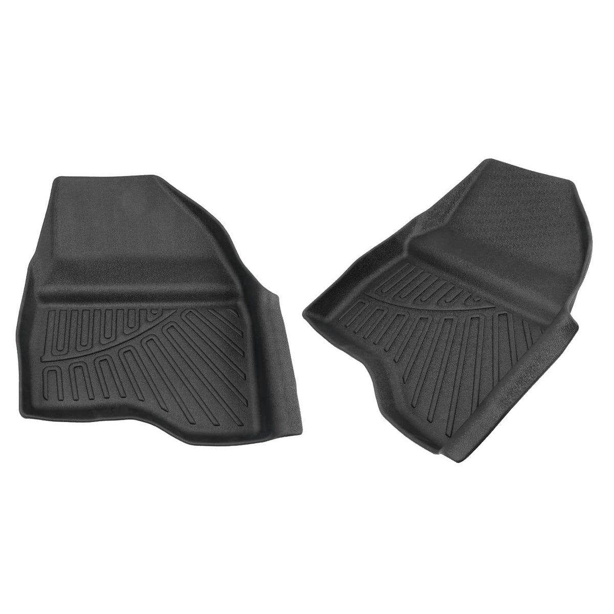 Pair of black TPE floor mat liners with raised tread texture and contoured edges.