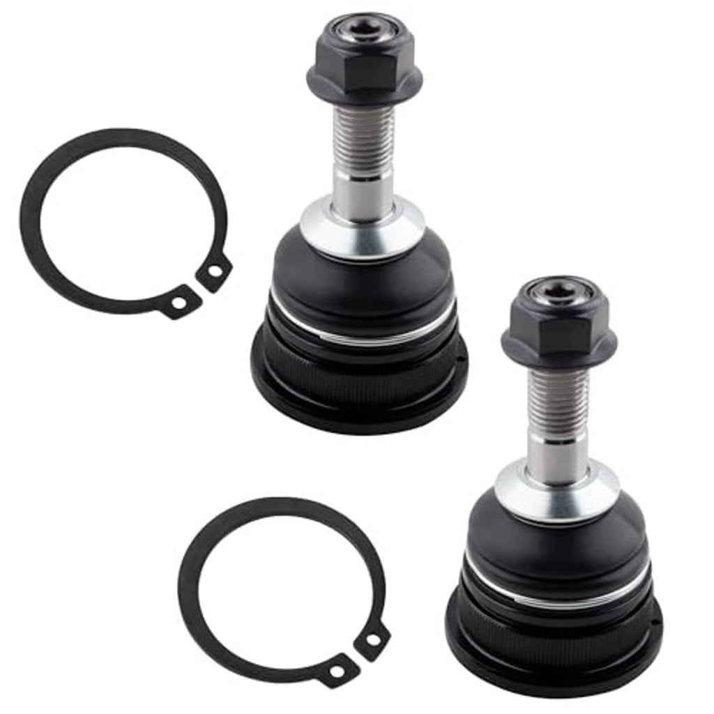 Front ball joint kit with two ball joints, black boots, and included sealing rings