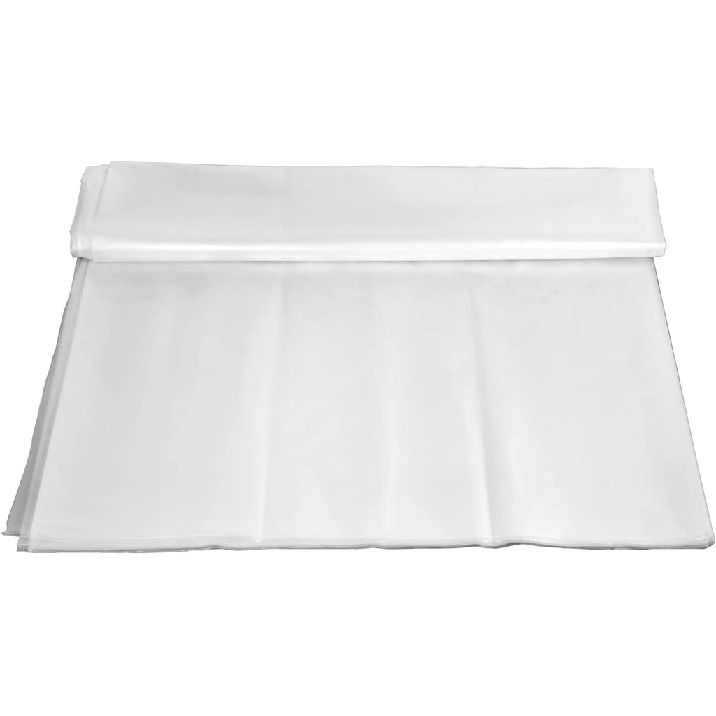 White polyethylene greenhouse film sheet folded flat for easy storage