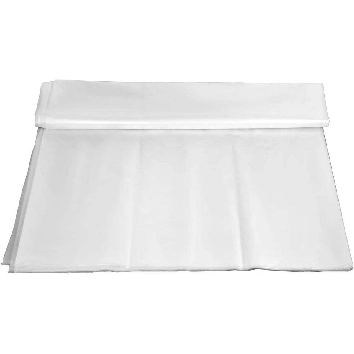 White polyethylene greenhouse film sheet folded flat for easy storage