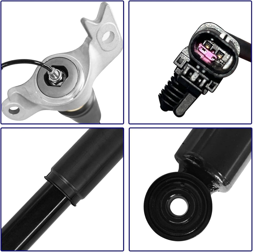Shock strut top mount with metal plate, center bolt, and black electrical connector