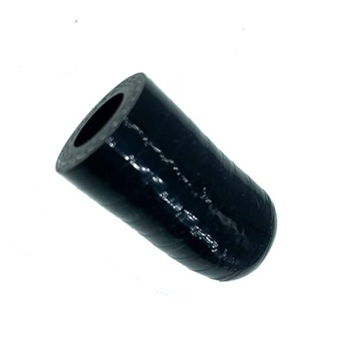 Black silicone coolant cap with circular opening, reinforced sleeve