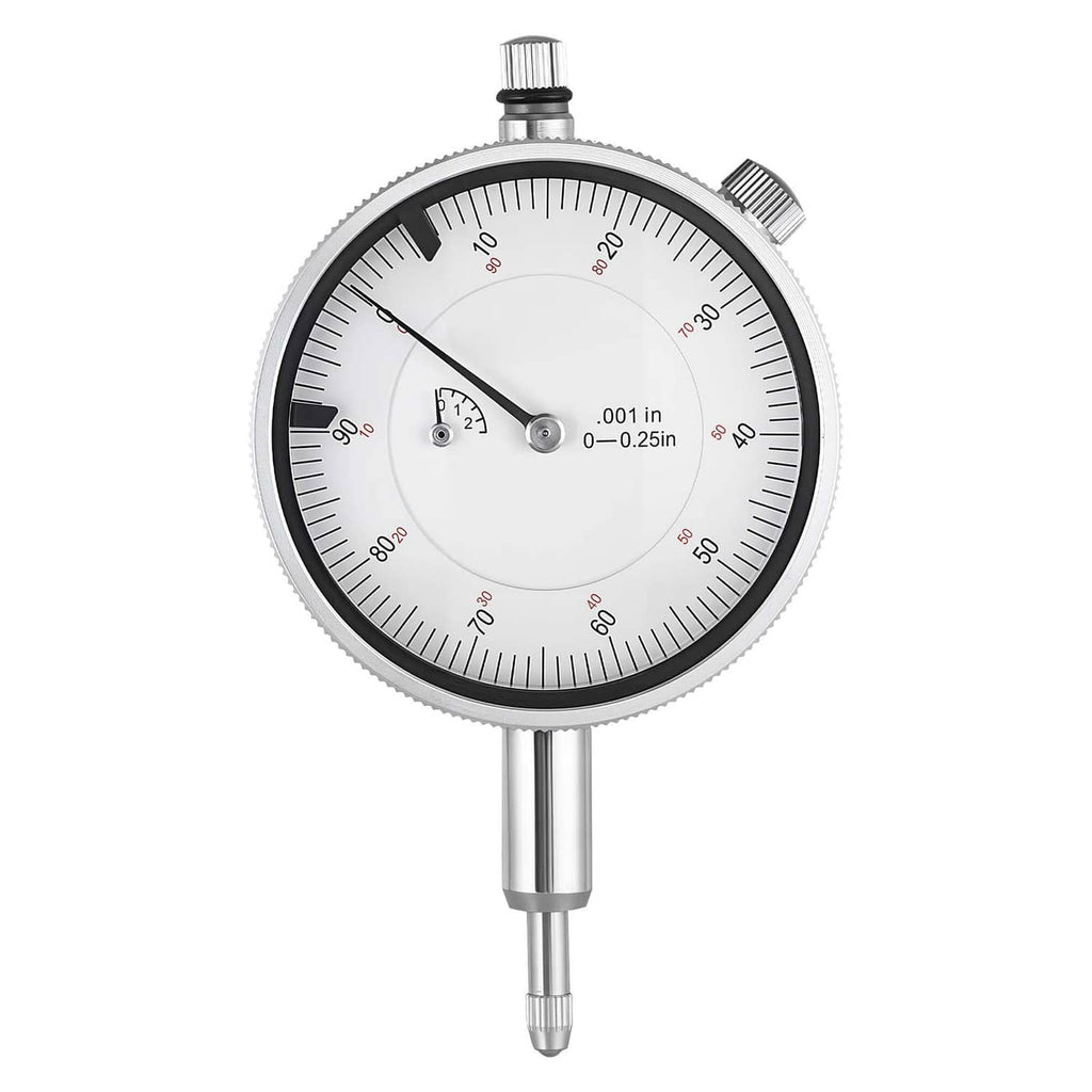 Dial bore gauge dial face with 0.001 in indicator and measurement scale