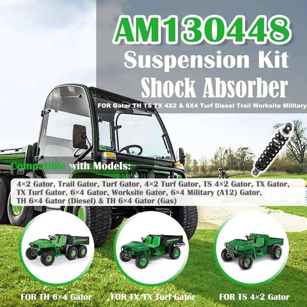 Front suspension shock absorber with black coil spring and silver shock body